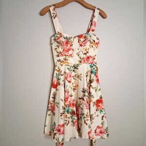 NWT Small Floral Tie Back Mini Dress